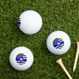 [Thin Blue Line] Monogramm Polizei Schild Golfball