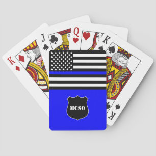 [Thin Blue Line} Monogramm Polizeibeamter Spielkarten