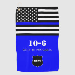 {Thin Blue Line} Monogramm-Polizist 10-6 Golfhandtuch