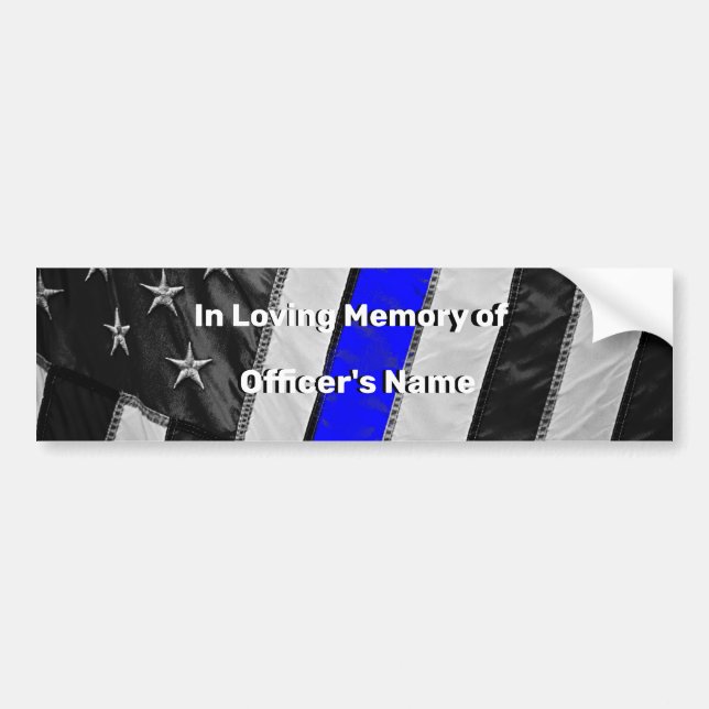 Thin Blue Line of Duty Fallen Officer Memorial Autoaufkleber (Vorne)