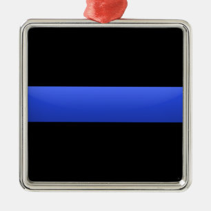 Thin Blue Line Ornament Aus Metall