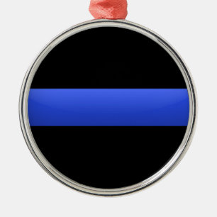 Thin Blue Line Ornament Aus Metall