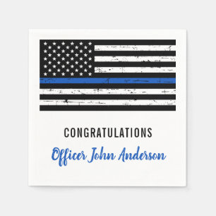 Thin Blue Line Party der Polizei Serviette