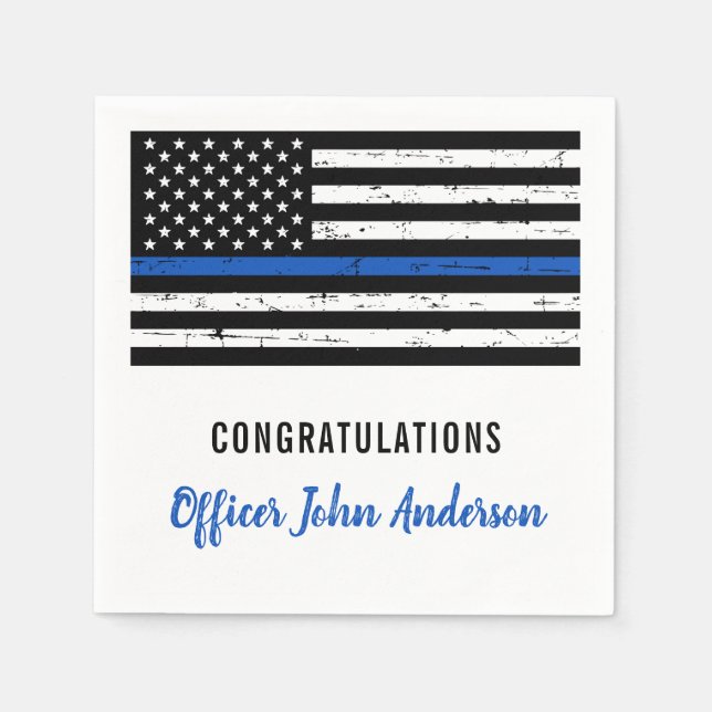 Thin Blue Line Party der Polizei Serviette (Vorderseite)