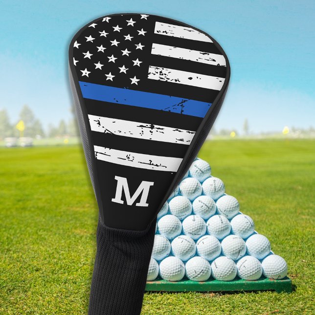 Thin Blue Line Personalisiert Monogram Police Golf Headcover (Von Creator hochgeladen)