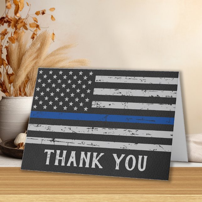 Thin Blue Line Personalisiert Police Officer Dankeskarte (Von Creator hochgeladen)