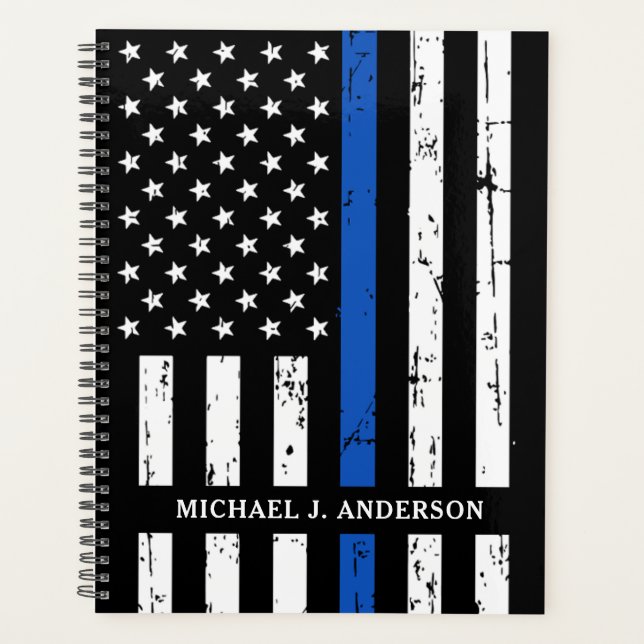 Thin Blue Line Personalisiert Police Officer Planer (Vorderseite)