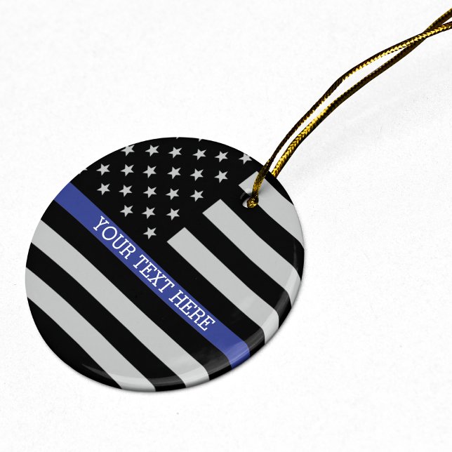 Thin Blue Line - Personalisierte amerikanische Fla Keramikornament (Von Creator hochgeladen)