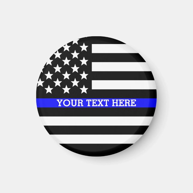 Thin Blue Line - Personalisierte amerikanische Fla Magnet (Vorne)