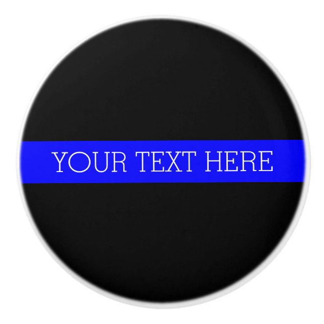 Thin Blue Line - Personalisierte benutzerdefiniert Keramikknauf (Vorderseite)