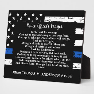 Thin Blue Line Personalisierter Polizeibeamter Geb Fotoplatte