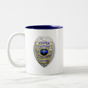 Thin Blue Line Police Chaplain Abzeichen Zweifarbige Tasse