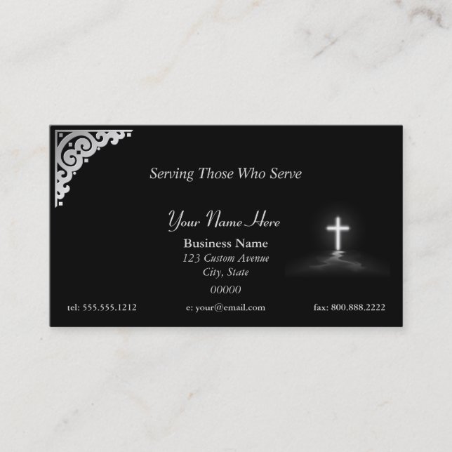 Thin Blue Line Police Chaplain Cross Business Card Visitenkarte (Vorderseite)