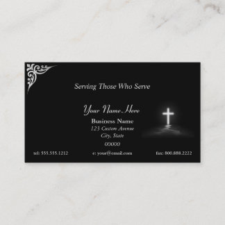 Thin Blue Line Police Chaplain Cross Business Card Visitenkarte