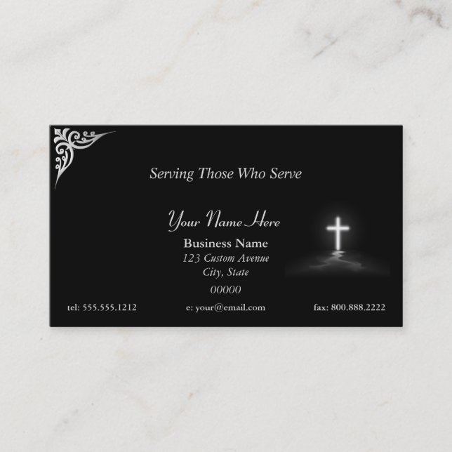 Thin Blue Line Police Chaplain Cross Business Card Visitenkarte (Vorderseite)