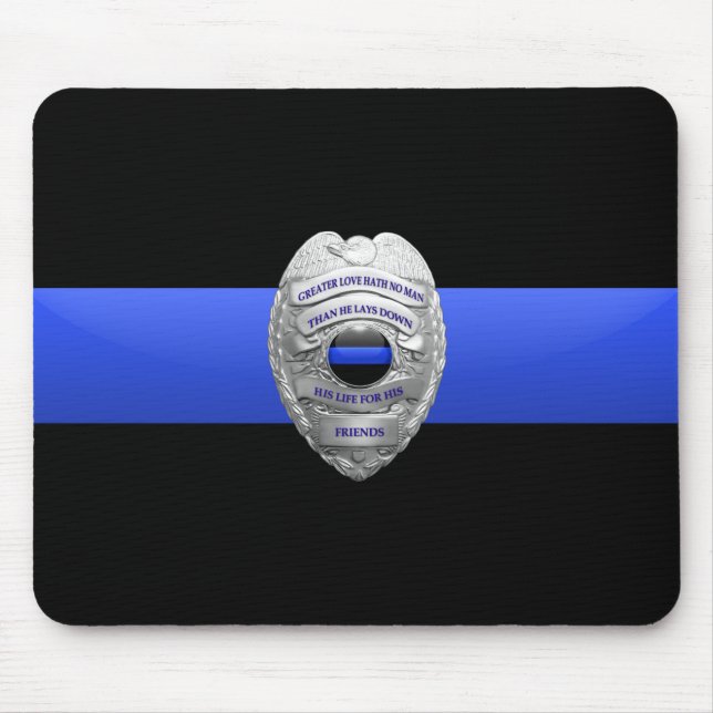 Thin Blue Line Police Dispatcher Abzeichen Mouse P Mousepad (Vorne)