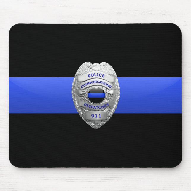 Thin Blue Line Police Dispatcher Abzeichen Mouse P Mousepad (Vorne)