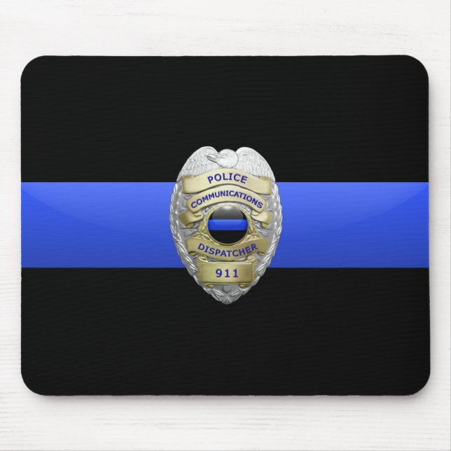 Thin Blue Line Police Dispatcher Abzeichen Mouse P Mousepad (Vorne)