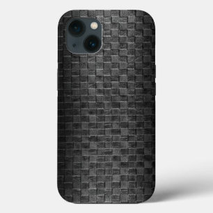 Thin Blue Line - Police Leather Small Basket Weave iPhone 13 Hülle
