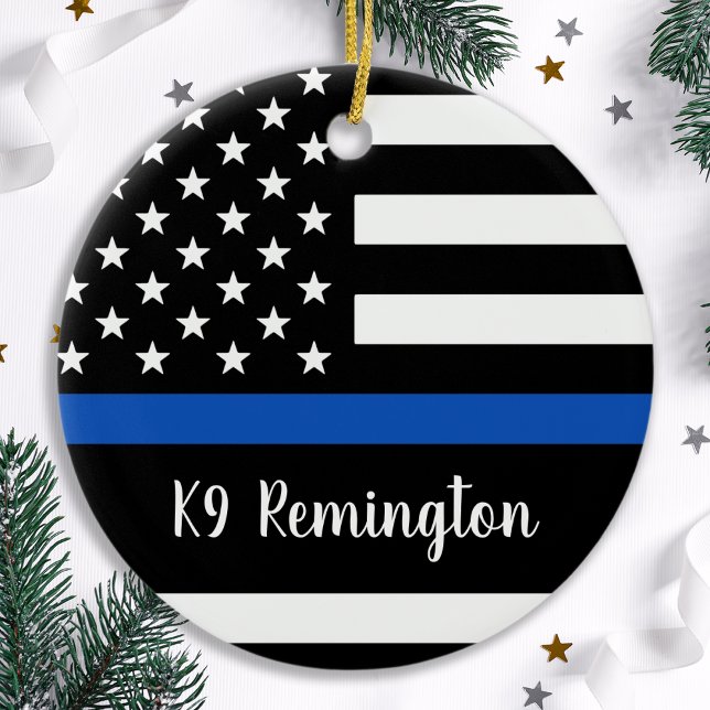 Thin Blue Line - Police Officer - American Flag Keramikornament (Von Creator hochgeladen)