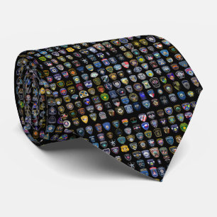 Thin Blue Line Police Patch Collection Neck Tie Krawatte