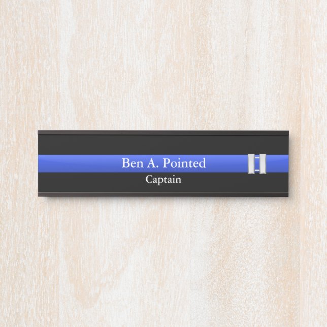 Thin Blue Line - Polizei Captain Rank Door Sign Türschild (Vorderseite )