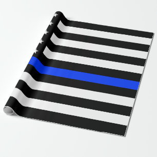 Thin Blue Line Polizei-Flagge Geschenkpapier