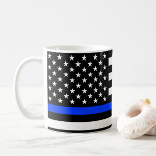 Thin Blue Line Polizei-Flagge Kaffeetasse