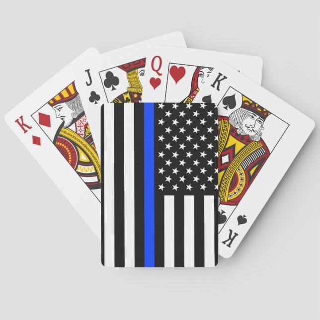 Thin Blue Line Polizei-Flagge Spielkarten (Rückseite)