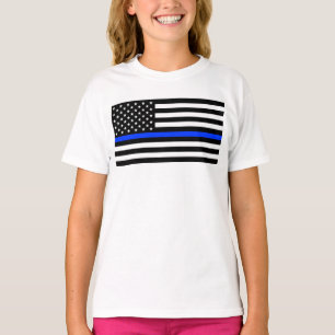Thin Blue Line Polizei-Flagge T-Shirt