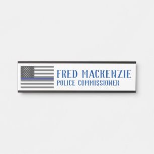 Thin Blue Line Polizei Patriotisches Bürotürschild Türschild
