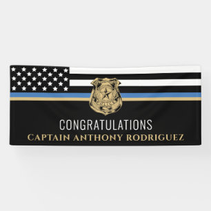 Thin Blue Line Polizei Polizeieinweisung Banner