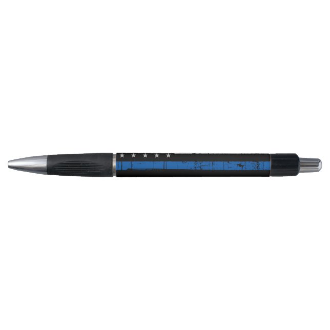 Thin Blue Line - Polizeichef - Amerikanische Flagg Kugelschreiber (Vorderseite)