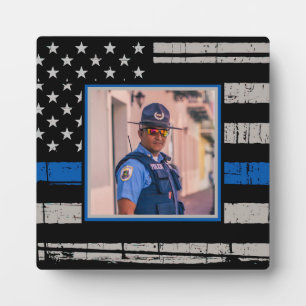 Thin Blue Line Polizeidirektorin Foto Fotoplatte