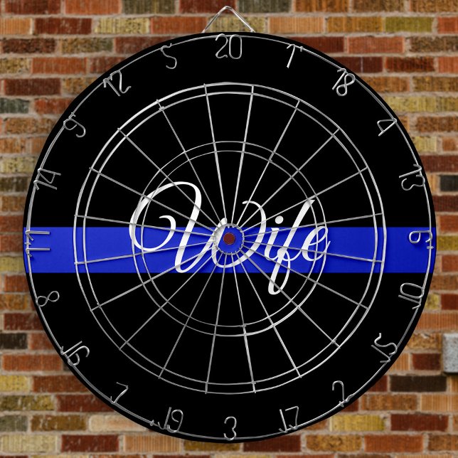 Thin Blue Line: Polizeiliche Ehefrau Dartscheibe (Von Creator hochgeladen)