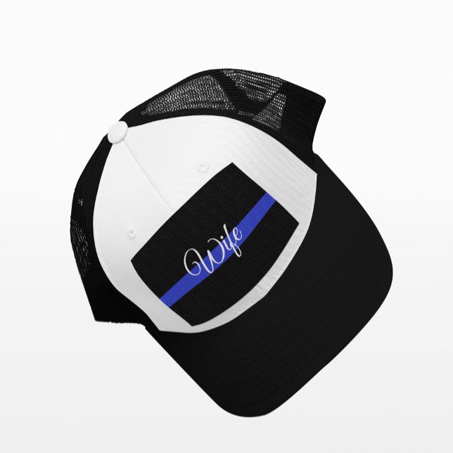 Thin Blue Line: Polizeiliche Ehefrau Truckerkappe (Von Creator hochgeladen)