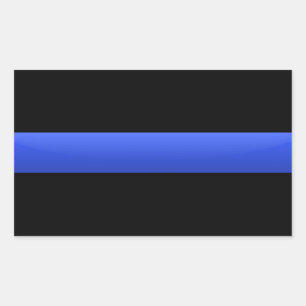 Thin Blue Line Polizeiunterstützer Rechteckiger Aufkleber