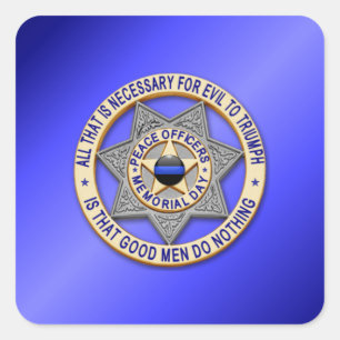 Thin Blue Line Quadratischer Aufkleber