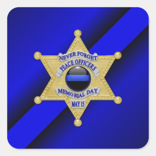 Thin Blue Line Quadratischer Aufkleber