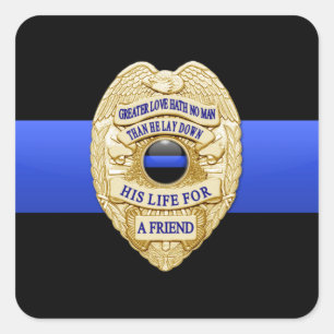 Thin Blue Line Quadratischer Aufkleber