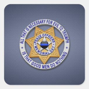 Thin Blue Line Quadratischer Aufkleber