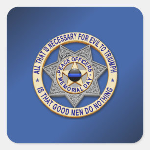 Thin Blue Line Quadratischer Aufkleber