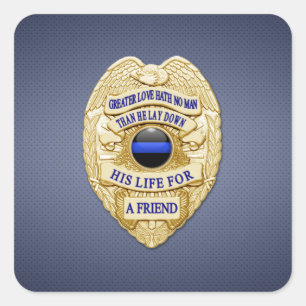 Thin Blue Line Quadratischer Aufkleber