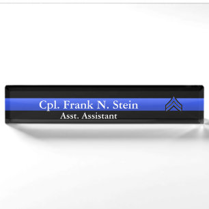 Thin Blue Line - Rank für korporale Streifen Namensplakette
