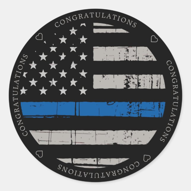 Thin Blue Line - Rechtsdurchsetzung Herzlichen Glü Runder Aufkleber (Vorderseite)
