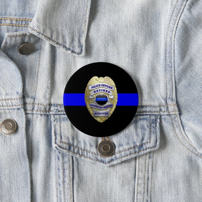 Thin Blue Line Remüde Abzeichen Medallion Schaltfl Button (Beispiel)