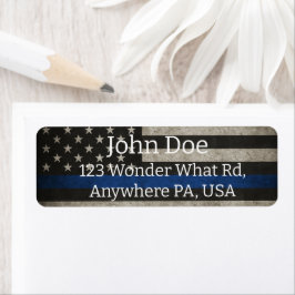 Thin Blue Line Rücksendeetiketten