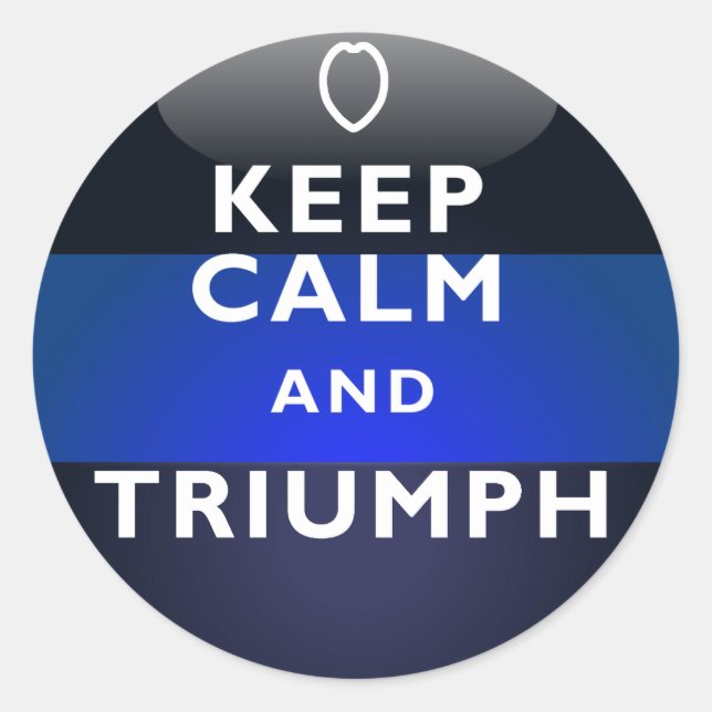 Thin Blue Line - Ruhe und Triumph Behalten Runder Aufkleber (Vorderseite)