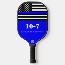 {Thin Blue Line} Ruheständler Polizeibeamter 10-7 Pickleball Schläger