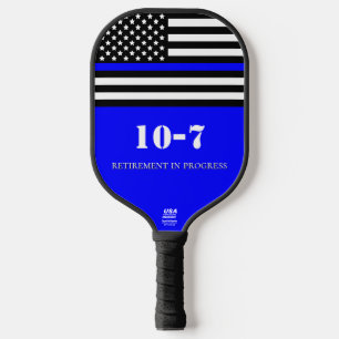 {Thin Blue Line} Ruheständler Polizeibeamter 10-7 Pickleball Schläger